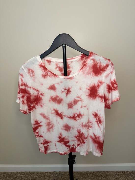 Prince & Fox Tops - Prince & Fox Red and White Tie-Dye Marine Tee, Size Medium‎